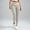 thumbnail image 6 of Liuinsasek Women's Length Yoga Pants Fashionable Two-Tone Stretch High Waist Tight Fit Tummy Control Casual Lounge Workout Pants, 6 of 8