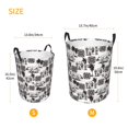 thumbnail image 3 of Fuzoiu Beach Print Circular Hamper,Laundry Basket with Handle,Collapsible Laundry,Dirty Clothes Storage Basket,for Bedroom Bathroom Dorm Living Room-Small, 3 of 6
