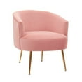 thumbnail image 5 of Velvet Accent Chair, Modern Tufted Upholstered Armchair Lounge Chair Tub Chair with Curved Backrest and Golden Metal Legs, Comfy Single Sofa Chair Reading Chair for Living Room Bedroom, Pink, 5 of 7