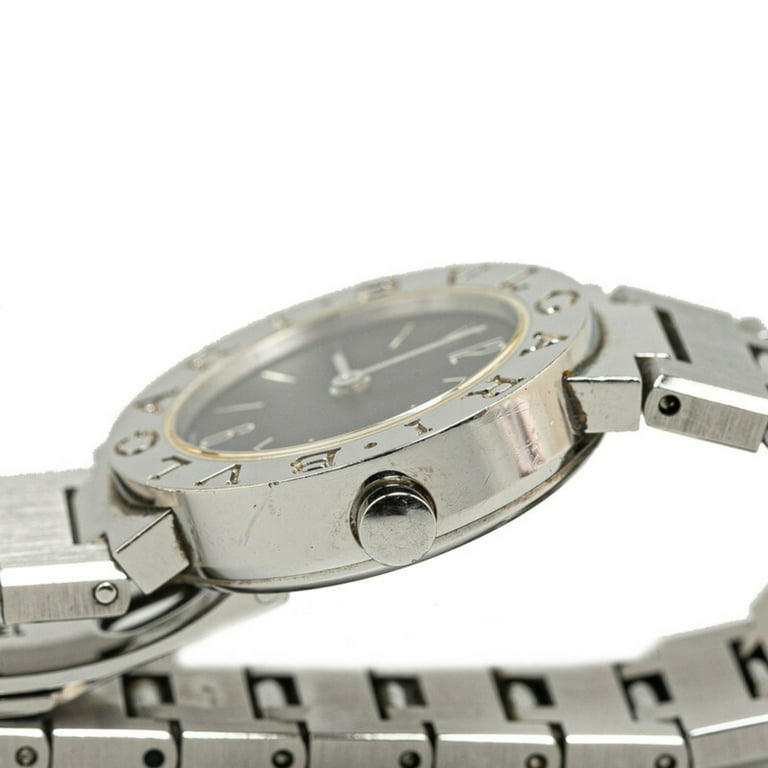 Pre-Owned BVLGARI Watch BB23SS Quartz Black Dial Stainless Steel