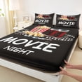thumbnail image 3 of Manfei Vintage Cinema Tricket Full Size Sheets, Popcorn Filmstrip Bed Sheets, Movie Theater Theme Sheet Sets, Lightweight Room Decor, 4-Piece, 3 of 7