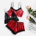 thumbnail image 3 of Lindreshi Lingerie Sets for Women 2pc Set Lace Lingerie Silk Underwear Sleepwear Underwear Pajamas Satin, 3 of 8