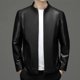 thumbnail image 3 of Chaqueta informal de negocios de piel de oveja para hombre, ropa genuina de cuero, otoño e invierno, nueva, cuello alto, gruesa y cálida, 3 of 5