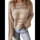 thumbnail image 3 of Suéteres de Otoño con Cuello Redondo de Crochet Calado, Bonitos Suéteres de Invierno para Mujer, Tendencia 2025 Albaricoque XL, 3 of 9