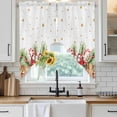 thumbnail image 6 of Christmas Swag Valances for Windows, Kitchen Window Curtains Over Sink, Winter Snowflakes Cup Pine Needles Berry Window Treatment Curtains for Living Room/Bedroom Curtains 2 Panel Sets 36"x45", 6 of 8