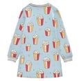 thumbnail image 6 of Girls' long-sleeved dress Popcorn Girls' A-line dress with ribbed cuffs Soft and comfortable, 6 of 6