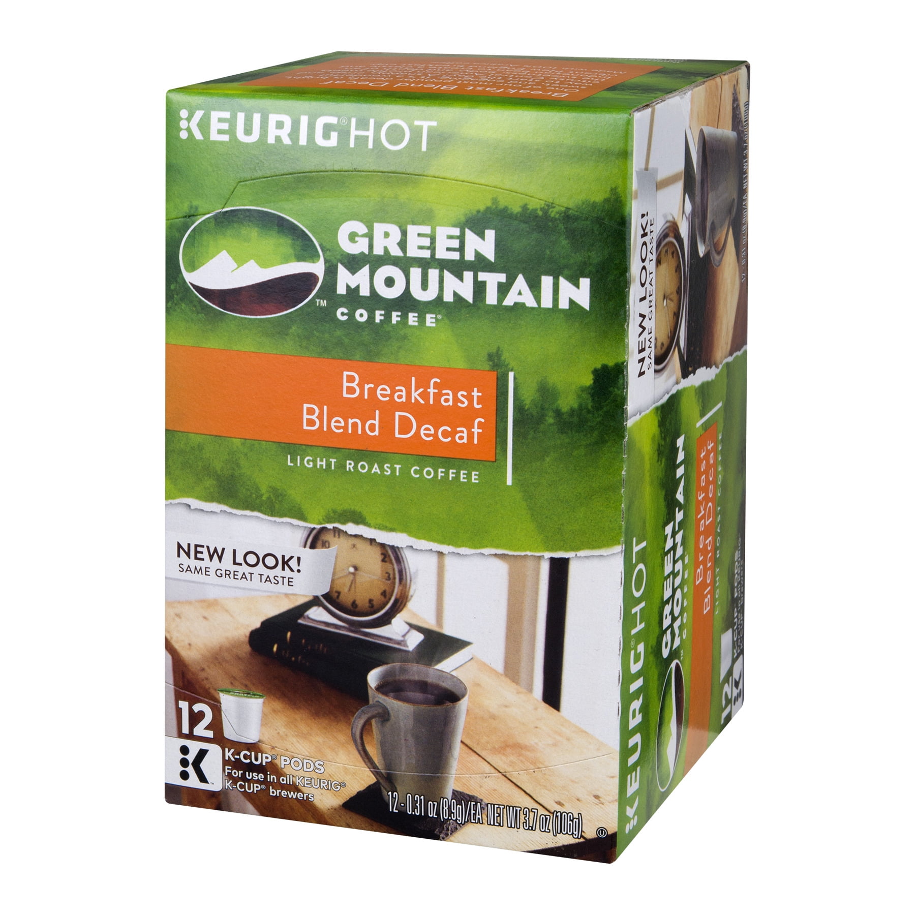 Green Mountain Coffee Decaf Single Serve Coffee for Keurig, Breakfast Blend, 12 Ct
