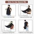 thumbnail image 5 of Delantal con pechera para barba, recogedor de pelo cortado para afeitar y recortar, recogedor de barba para hombres, capa antiadherente para afeitarse la barba, con 4 ventosas fuertes, regalos de, 5 of 5