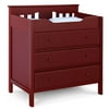 Baby Mod - Kendall 3-Drawer Dresser and Changing Table, Brick Red
