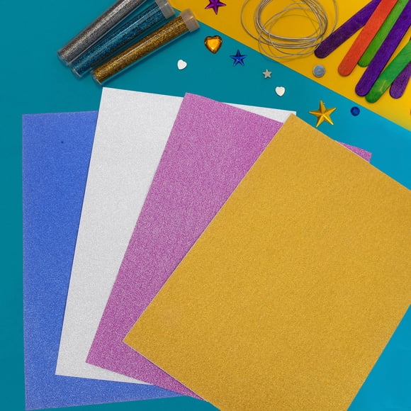 TEHAUX 40 Sheets Glitter Paper For Crafts Diy Decoration School Ceremony Cosplay Party Friends Families Children
