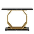 thumbnail image 2 of Demi Bonn Faux Marble Console Table, 40" Accent Sofa Table with Geometric Metal Base for Hallway, Bedroom, Living Room, Gray, 2 of 5