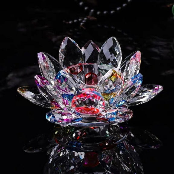 Crystal lamp crystal lotus candle holder