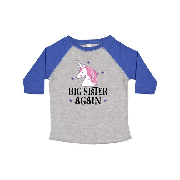 Inktastic Big Sister Again Unicorn Girls Toddler T-Shirt