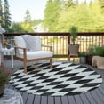 thumbnail image 6 of Addison Rugs Chantille Indoor/Outdoor Transitional Diamonds Black Washable Round Rug, 8' x 8', 6 of 6