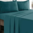 thumbnail image 5 of MALLONI HOME Queen Sheet Set - Cotton Rich Bedding Sets Queen, 4 Piece Deep Pocket Queen Sheet - Ultra Soft, Wrinkle Resistant, Quick Dry, Easy Care Queen Sheets - Teal, 5 of 5