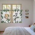 thumbnail image 4 of Elephant Giraffe Lion Kitchen Curtains, Eucalyptus Leaves Cute Animals Light Filtering Window Curtain Panels, 2Pcs Rod Pocket Window Treatments Set for Cabin Bathroom Bedroom 52x45 Inches, 4 of 9