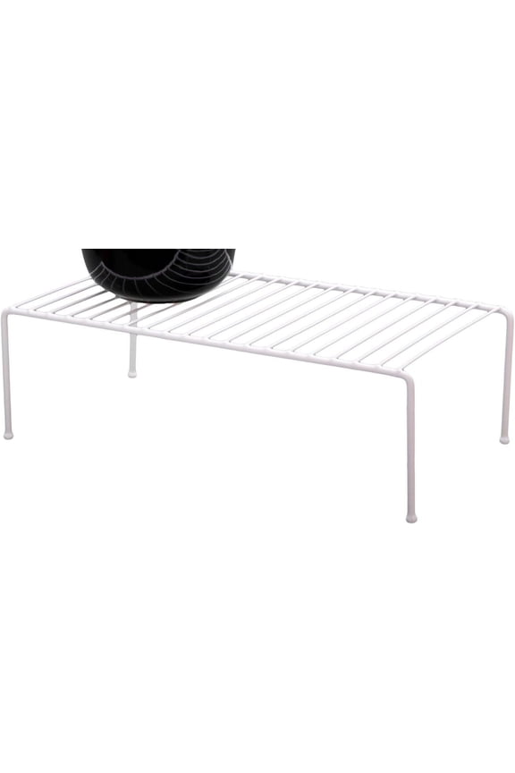 Storage Shelf Organizer - Steel, Adjustable - White