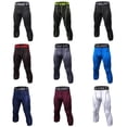thumbnail image 1 of DABOOM 1 Pack Men's 3/4 Compression Pants, Running Workout Tights, Cool Dry Capri Athletic Leggings, Yoga Gym Base Layer, 1 of 8