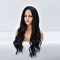 thumbnail image 4 of SUCS Medium Length Curly Hair Dyed Wave Female Wig, Natural Wave Wig Synthetic Heat, 4 of 5