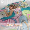 thumbnail image 4 of 3 Piece Colorful Flip Flops Duvet Cover Set Full Size, Microfiber Comforter/Quilt Cover with Corner Ties and 2 Pillowcases, Summer Blue Beach Ocean All Season Soft Bedding with Zipper Closure, 4 of 8