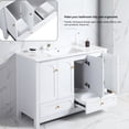 thumbnail image 5 of 48" White Bathroom Vanity with Soft - close Drawers and Ceramic Sink for Bathroom Comfort, 5 of 7