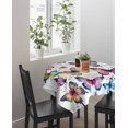 thumbnail image 4 of Colorful Butterfly Suqare Tablecloth - 54 x 54 Inch, Elegant Pastoral Butterflies Watercolor Waterproof & StainResistant Tablecloth, Washable Oil-proof Table Cover for Dining/Party/Wedding/Buffet, 4 of 9