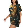 thumbnail image 2 of Fotbe Leopard Reading Tarot Cards Print Pajama Set for Women 2 Piece Loungewear Short Sleeve Tops and Shorts Set Soft Sleepwear-Large, 2 of 7