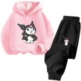 thumbnail image 3 of Conjunto de sudadera con capucha Kuromi para niñas de otoño/invierno 2024, sudadera cálida para niños de 3 a 14 años, sudadera con capucha para niñas, camisa deportiva para exteriores, 3 of 5