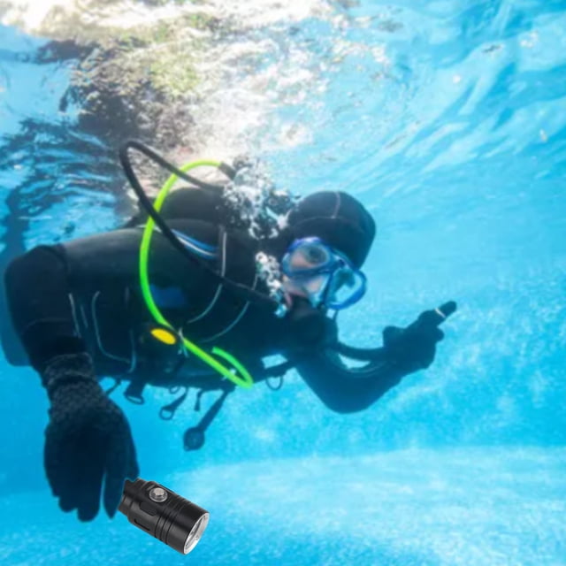 Linterna De Buceo, Linterna Subacuática Profundidad De Buceo 328 Pies 4 Modos De Iluminación 1000 LM aleación De Aluminio Con Batería Para Nadar