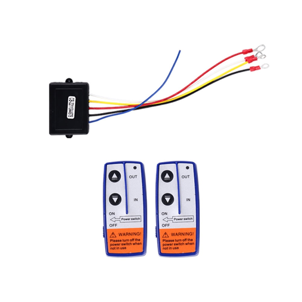 12V 250A Winch Solenoid Relay Contactor+2pcs Wireless Winch Remote Control Kit for Truck Jeep