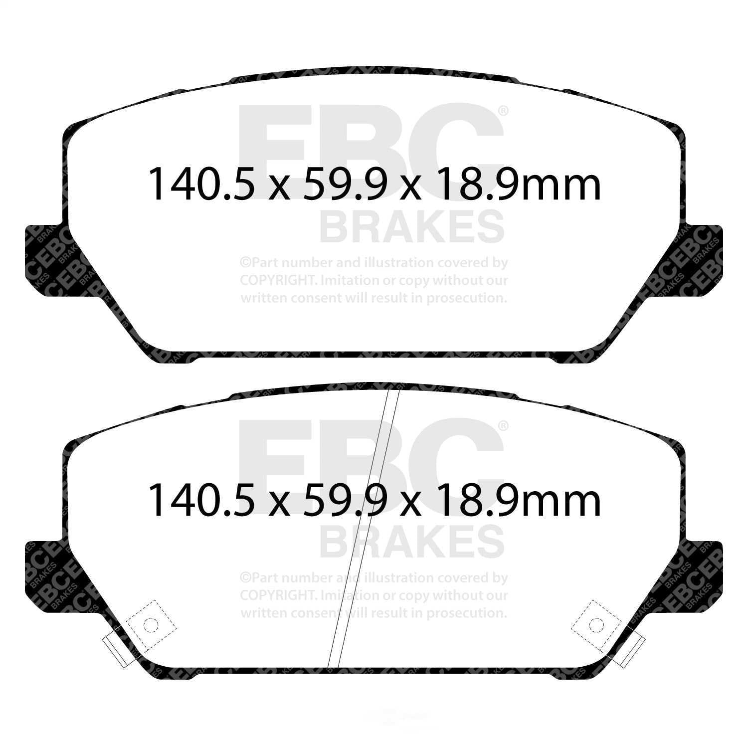 EBC Brakes Redstuff Premium Fast Street Pad For All Engine Sizes Fits select: 2019-2021 HYUNDAI VELOSTER, 2022-2023 HYUNDAI ELANTRA N