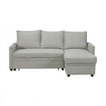 thumbnail image 4 of 77.7" Polyester Fabric Reversible Modern Sleeper Sectional Sofa Bed-Light Gray, 4 of 14