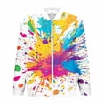 thumbnail image 5 of Veste pour Hommes Chandail Col Montant Élastique Imprimé Demi-Col Léger Veste Décontractée Multicolore P, 5 of 5