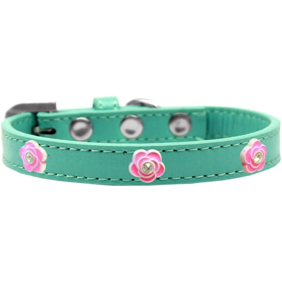 Dog, Puppy  Pet Widget Fashion Collar, "Bright Pink Roses"