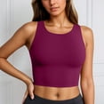 thumbnail image 2 of Women Swimwear Top Sleeveless Tankinis Solid Color Tank Top Swim Top Only Purple,Xl, 2 of 6