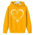 thumbnail image 4 of Girls Yellow Valentine Hoodie with Heart Design, Cute Oversized Pullover for Kids and Teens, Soft Lightweight Casual Hoodie for Everyday Wear,Size 13 T, 4 of 8