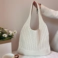 thumbnail image 4 of Bolsa de crochet para mujeres con bolso de playa hueco portátil para viajes de compras de vacaciones, 4 of 8