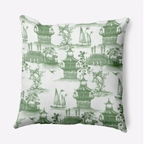 26" x 26" Simply Daisy China Old Polyester Accent Pillow, Green Qty 1