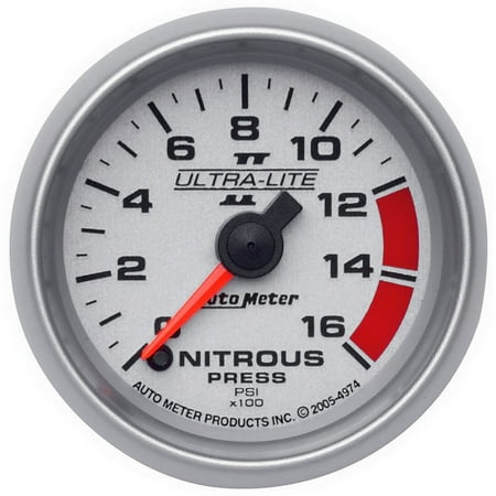Ultra Lite Nitrous Pressure Gauge - AutoMeter 4974 Ultra-Lite II Electric Nitrous Pressure Gauge