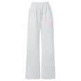 thumbnail image 4 of Liyamei Girls Bow Tie Wide Leg Sweatpants Lightweight Straight Leg Joggers With Pockets Casual Pants For Toddler And Kids Girls Sweatpants Size Gray 6-7 Years, 4 of 4