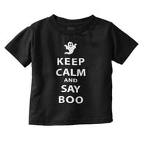 Keep Calm and Say Boo Halloween Toddler Boy Girl T Shirt Infant Toddler Brisco Brands 12M