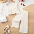 thumbnail image 5 of Loopsun Girls Round Neck Tank Top Ruffle Cami and Wide Leg Pants Casual Daily Wear Outfit Beige, 7-8 Years, 5 of 5
