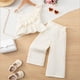 thumbnail image 4 of Conjunto de camiseta sin mangas con cuello redondo para niña, vestido sin mangas con botones finos para niña, falda francesa ceñida con cintura fruncida y volantes, conjunto de poliéster para niña, 4 of 9