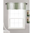 thumbnail image 3 of Green White Ombre Kitchen Valances for Windows Farmhouse Linen Window Valance Curtain for Living Room Window Treatment Country Pastoral Gradient Minimalist Valance Rod Pocket Topper, 42 x 18 Inch, 3 of 6
