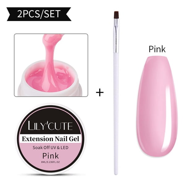 LILYCUTE-Gel acrílico brillante para extensión de uñas, barniz para manicura, Plata, 8ml/15ml