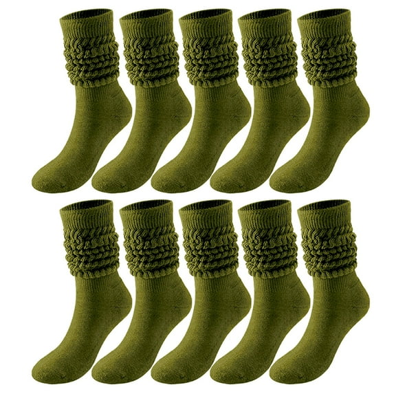 Tittly Slouch Socks Cute Socks 5 Pairs Soild Color Socks Women Thigh High Boot Socks Soft Scrunch Socks Socks for Women Cotton Socks AG One Size