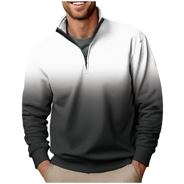 Blusa y camisa de manga larga con cuello alto para hombre, ropa deportiva para el hogar, pijamas, camiseta de color liso, blusa deportiva de poliéster para hombre