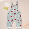 thumbnail image 5 of ZEHJUHAN Baby Boy Girl's Casual Heart & Paper Plane Print Overalls Adjustable Strap Romper For Spring Fall Gray，0-3M, 5 of 9