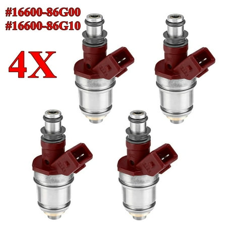 Nissan Diesel Pickup - 4Pcs Fuel Injectors #16600-86G10 For Nissan D21 Pickup 2.4L 90-95 #16600-86G00