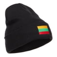thumbnail image 4 of Lithuania Flag Embroidered Long Beanie - Black OSFM, 4 of 5